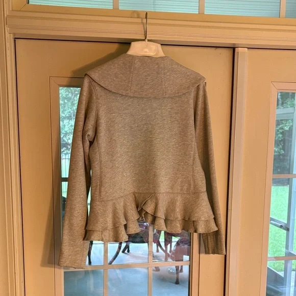 Ralph Lauren Light Gray Ruffle Sweater - Picture 5 of 7